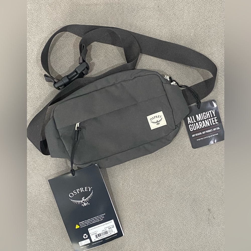Osprey Arcane Stonewash Black Canvas Belt Bag